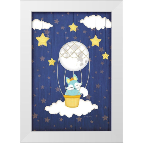 I Love You to the Moon White Modern Wood Framed Art Print by Pugh, Jennifer