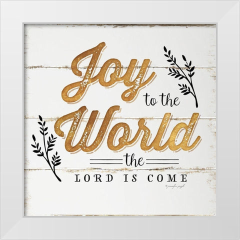 Joy to the World White Modern Wood Framed Art Print by Pugh, Jennifer