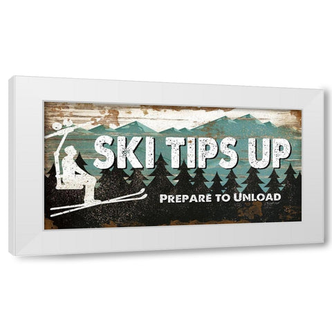 Ski Tips Up White Modern Wood Framed Art Print by Pugh, Jennifer