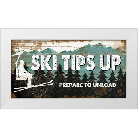 Ski Tips Up White Modern Wood Framed Art Print by Pugh, Jennifer