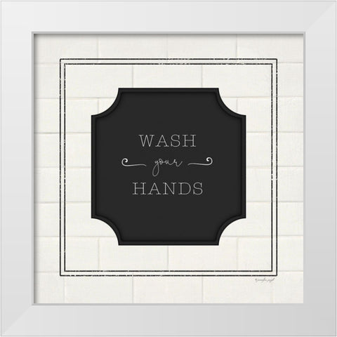 Wash Your Hands White Modern Wood Framed Art Print by Pugh, Jennifer