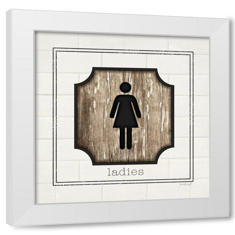 Ladies White Modern Wood Framed Art Print by Pugh, Jennifer