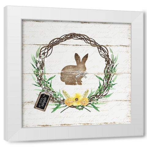 Spring Wreath II White Modern Wood Framed Art Print by Pugh, Jennifer