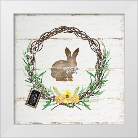 Spring Wreath II White Modern Wood Framed Art Print by Pugh, Jennifer