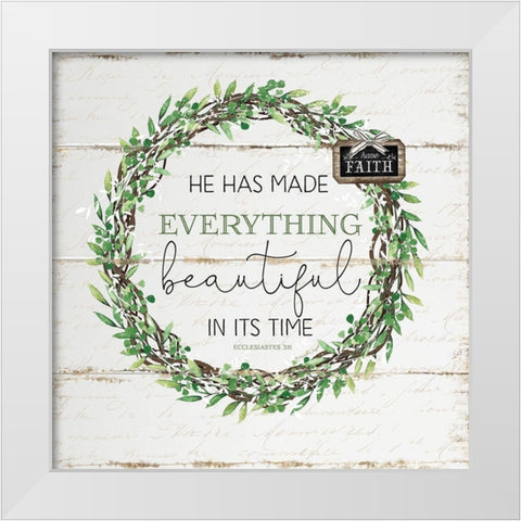 He Has Made Everything Beautiful White Modern Wood Framed Art Print by Pugh, Jennifer