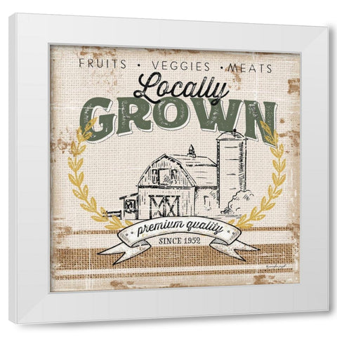 Locally Grown White Modern Wood Framed Art Print by Pugh, Jennifer