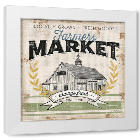 Farmers Market White Modern Wood Framed Art Print by Pugh, Jennifer