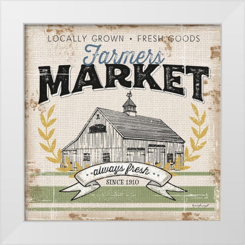 Farmers Market White Modern Wood Framed Art Print by Pugh, Jennifer