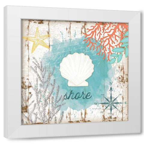 Shore White Modern Wood Framed Art Print by Pugh, Jennifer