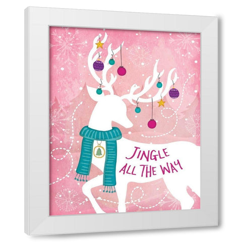 Jingle All the Way White Modern Wood Framed Art Print by Pugh, Jennifer