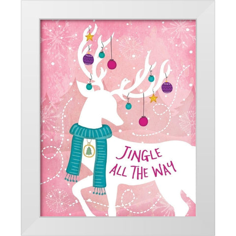 Jingle All the Way White Modern Wood Framed Art Print by Pugh, Jennifer