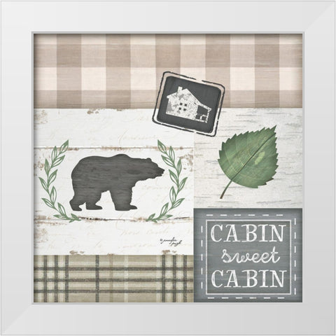 Cabin Sweet Cabin White Modern Wood Framed Art Print by Pugh, Jennifer