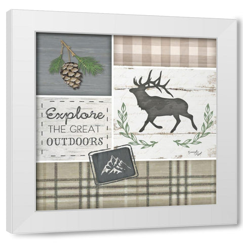 Explore the Great Outdoors White Modern Wood Framed Art Print by Pugh, Jennifer