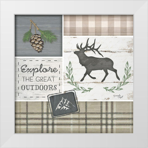 Explore the Great Outdoors White Modern Wood Framed Art Print by Pugh, Jennifer