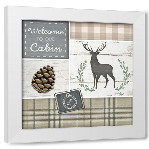 Welcome to Our Cabin White Modern Wood Framed Art Print by Pugh, Jennifer