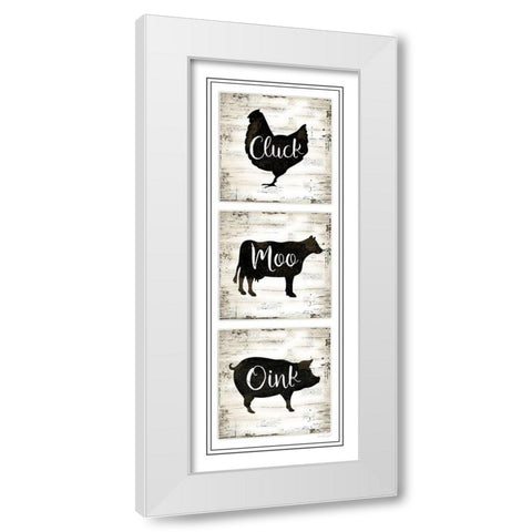 Farm Animal Panel White Modern Wood Framed Art Print by Pugh, Jennifer