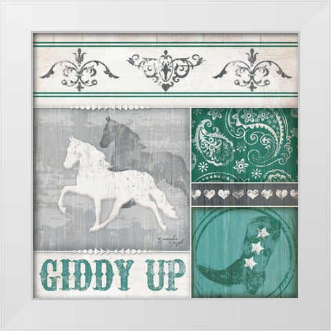 Giddy Up White Modern Wood Framed Art Print by Pugh, Jennifer