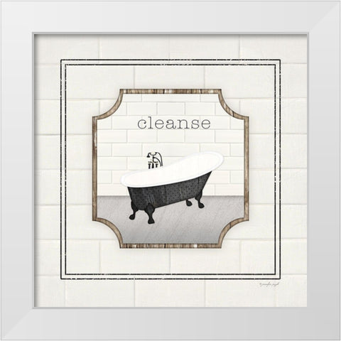 Bath Cleanse White Modern Wood Framed Art Print by Pugh, Jennifer