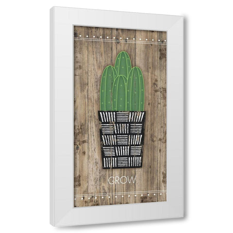 Grow White Modern Wood Framed Art Print by Pugh, Jennifer