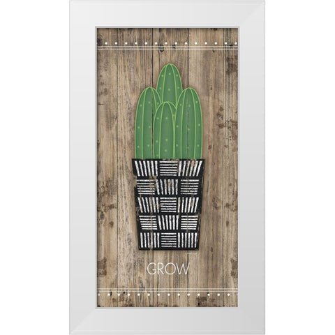 Grow White Modern Wood Framed Art Print by Pugh, Jennifer