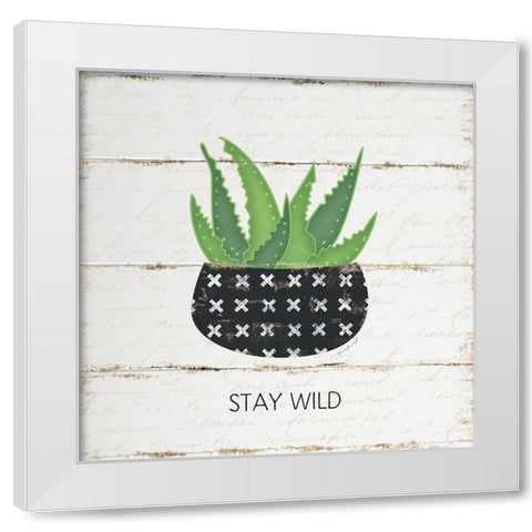 Stay Wild White Modern Wood Framed Art Print by Pugh, Jennifer