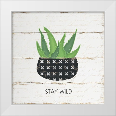 Stay Wild White Modern Wood Framed Art Print by Pugh, Jennifer