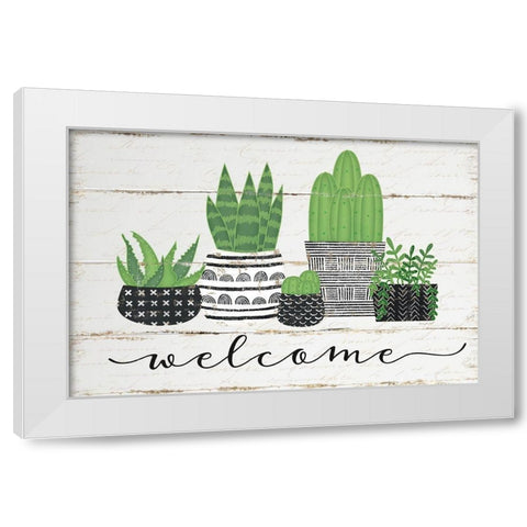 Welcome White Modern Wood Framed Art Print by Pugh, Jennifer