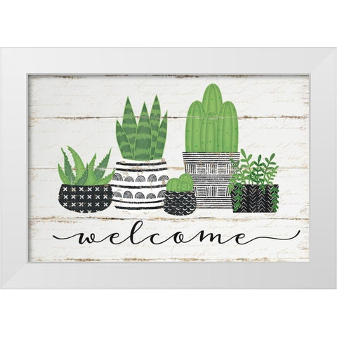 Welcome White Modern Wood Framed Art Print by Pugh, Jennifer