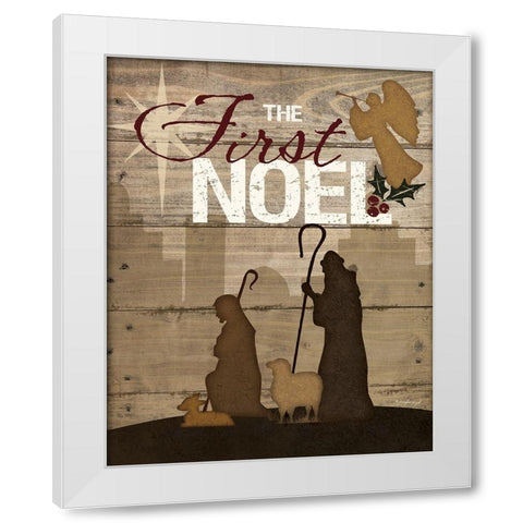 First Noel White Modern Wood Framed Art Print by Pugh, Jennifer