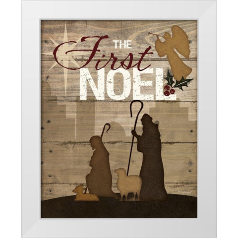 First Noel White Modern Wood Framed Art Print by Pugh, Jennifer