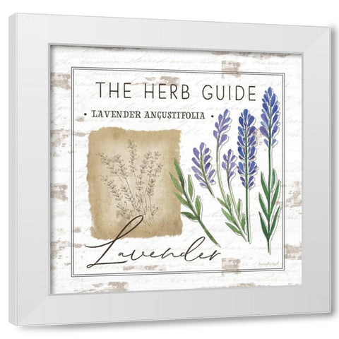 Herb Guide - Lavender White Modern Wood Framed Art Print by Pugh, Jennifer