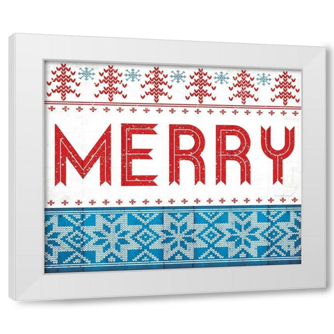 Merry White Modern Wood Framed Art Print by Pugh, Jennifer