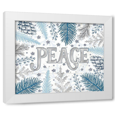 Peace White Modern Wood Framed Art Print by Pugh, Jennifer