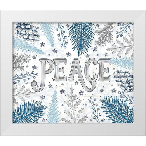 Peace White Modern Wood Framed Art Print by Pugh, Jennifer