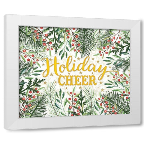 Holiday Cheer White Modern Wood Framed Art Print by Pugh, Jennifer