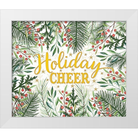 Holiday Cheer White Modern Wood Framed Art Print by Pugh, Jennifer