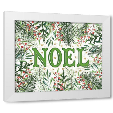 Noel White Modern Wood Framed Art Print by Pugh, Jennifer