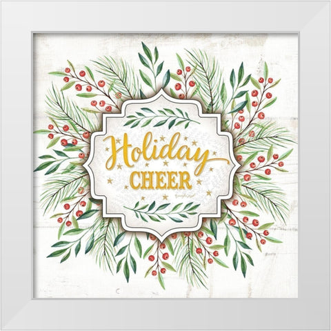 Holiday Cheer White Modern Wood Framed Art Print by Pugh, Jennifer