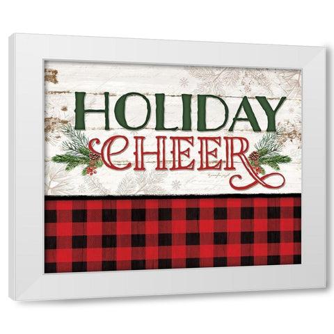 Holiday Cheer White Modern Wood Framed Art Print by Pugh, Jennifer