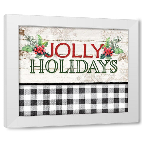 Jolly Holidays White Modern Wood Framed Art Print by Pugh, Jennifer