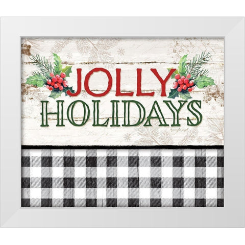 Jolly Holidays White Modern Wood Framed Art Print by Pugh, Jennifer