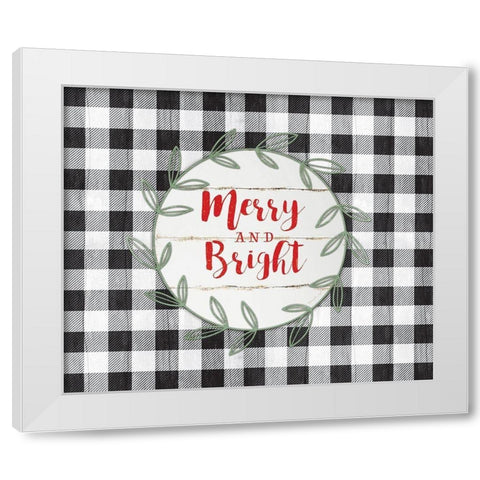 Merry and Bright White Modern Wood Framed Art Print by Pugh, Jennifer