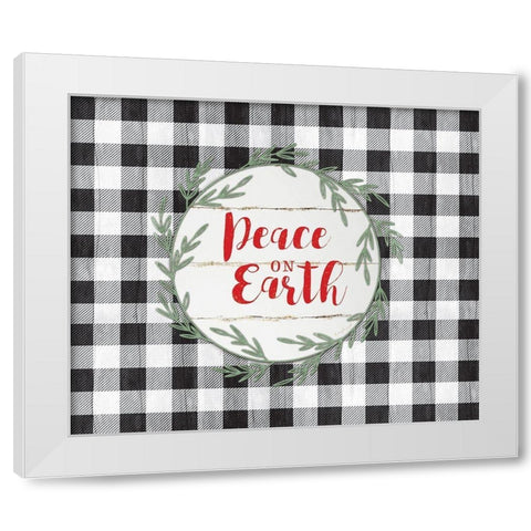 Peace on Earth White Modern Wood Framed Art Print by Pugh, Jennifer