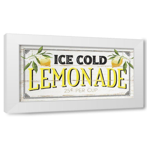 Ice Cold Lemonade White Modern Wood Framed Art Print by Pugh, Jennifer