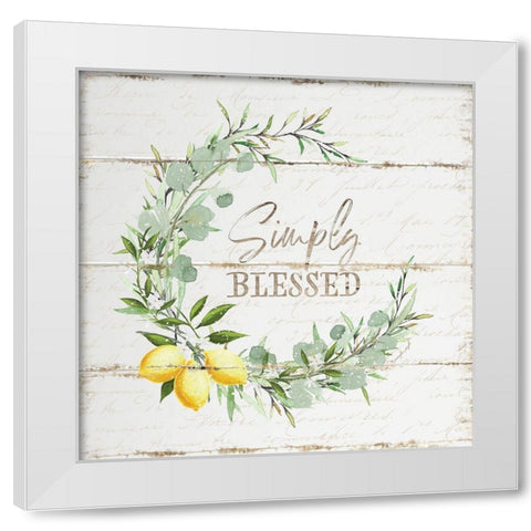 Simply Blessed White Modern Wood Framed Art Print by Pugh, Jennifer