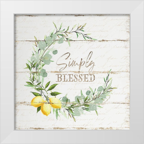 Simply Blessed White Modern Wood Framed Art Print by Pugh, Jennifer