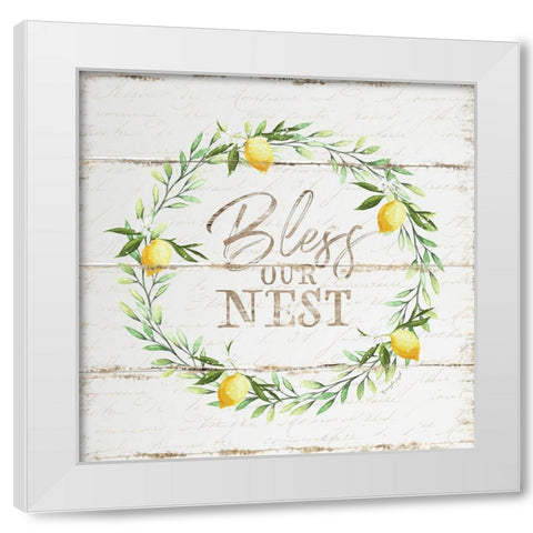 Bless Our Nest White Modern Wood Framed Art Print by Pugh, Jennifer