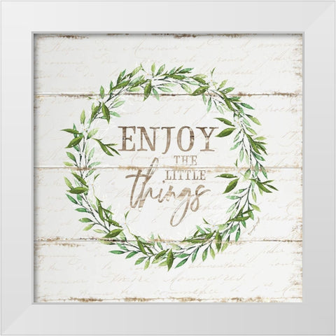 Enjoy the Little Things White Modern Wood Framed Art Print by Pugh, Jennifer