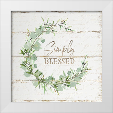 Simply Blessed White Modern Wood Framed Art Print by Pugh, Jennifer