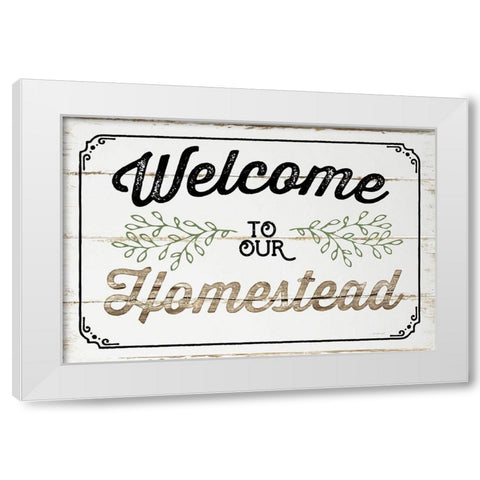 Welcome to Our Homestead White Modern Wood Framed Art Print by Pugh, Jennifer